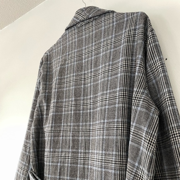 Handmade Blue Plaid Belted Coat - Picture 7 of 16